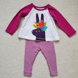 Tea Collection Baby Girls Bunny Rabbit Fruit Matching Set sz3-6m